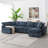 Meadow 130" U-Shaped Modular 6 Seater Chenille Sectional Couch With Ottoman-838144749