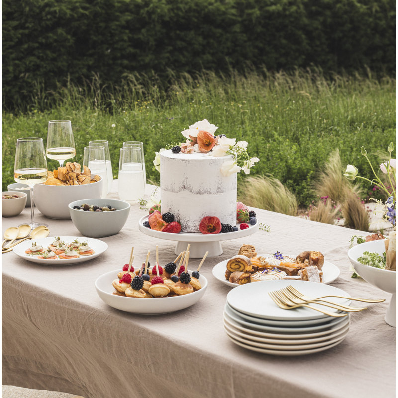 Service de table en grès semi-fini 16 pièces pour 4 personnes, Blanc