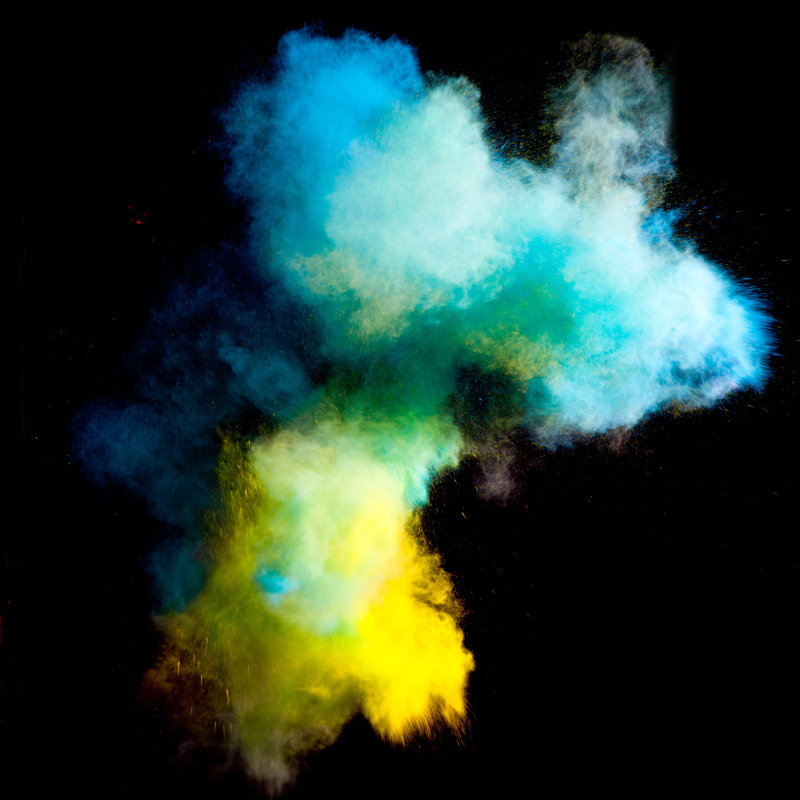 Colorful Powders - Wrapped Canvas Print, 30cm H x 30cm W x 3.8cm D