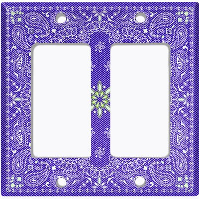 Teal Paisley Bandana Circle White Tile 2-Gang Toggle Light Switch Wall Plate -  WorldAcc, F-R2-TIL047