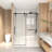50-54" X 76" H Frameless Sliding  Shower Door, 5/16" (8Mm) Clear Tempered Glass, Stainless Steel Frame-128960877