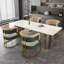 Ensemble de 2 chaises de salle à manger modernes, structure en fer plaqué or, coussin rembourré en polyuréthane, chaises d'appoint ergonomiques à dossier incurvé pour la salle à manger de cuisine