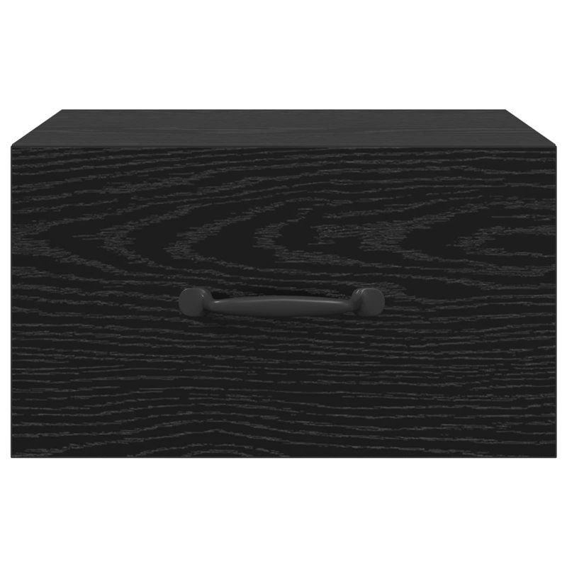 35cm W Manufactured Wood Bedside Table, Black Oak