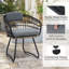 Chaise de salle à manger d'extérieur avec coussin amovible (ensemble de 6)-1670738474