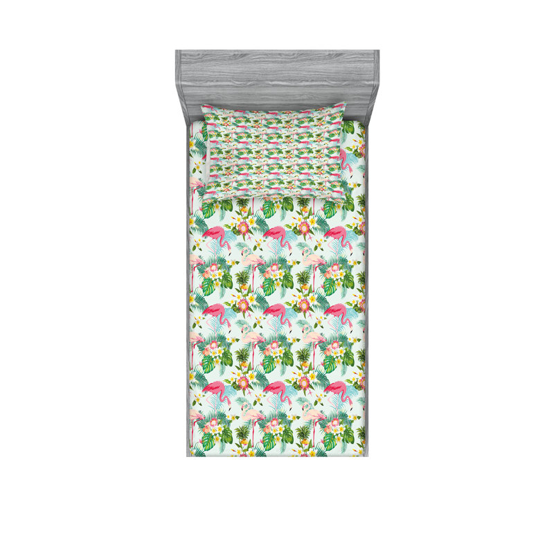 Drap-housse et coussin décoratif Ambesonne Sea Shells, bleu gris blanc, Ensemble de draps-housses pour lit simple TG + 4 t