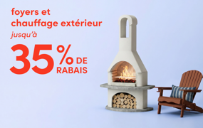 foyers et chauffage extérieur en solde