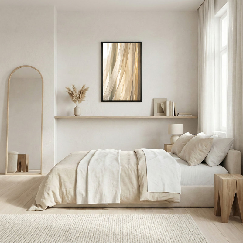 Toile verticale verticale en toile beige avec lumière naturelle éclatante, H 30 po x l 20 po