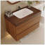 Meuble-lavabo flottant moderne 29,9 po avec comptoir en faux marbre et lavabo encastré en céramique, fixation murale pour petites salles de bain et appartements-311141647