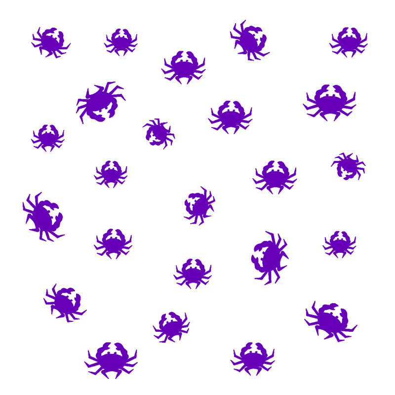 Décalcomanie murale de crabe nautique Elie, Mauve