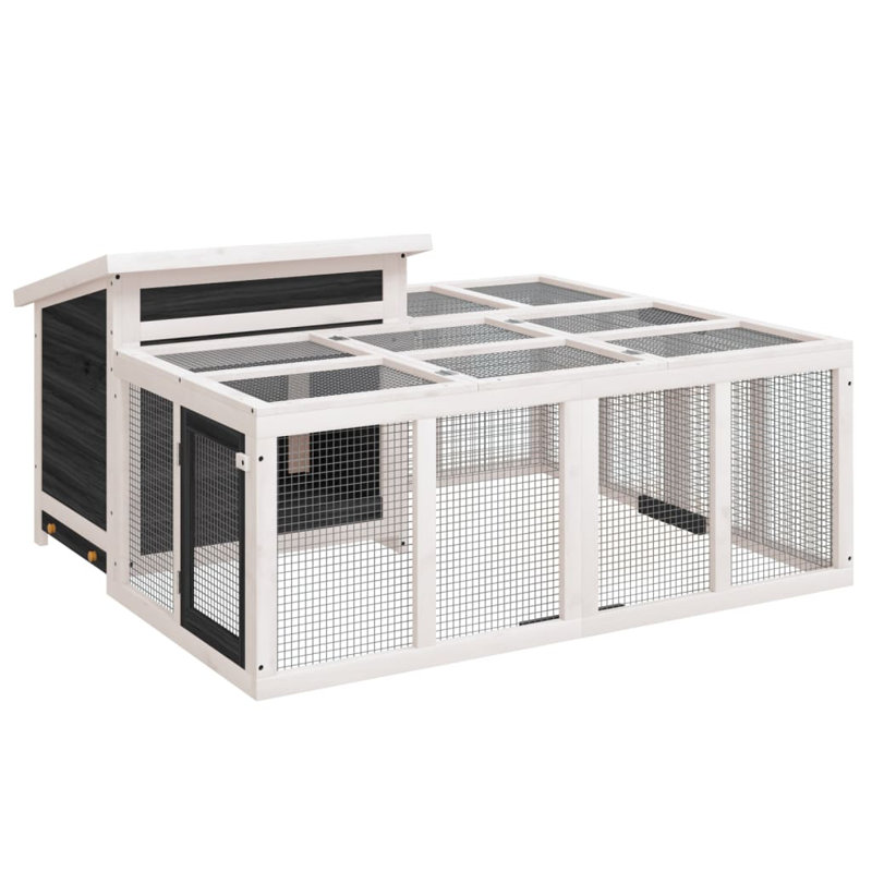 Yemina Small Animal Hutch, Grey/White/Green