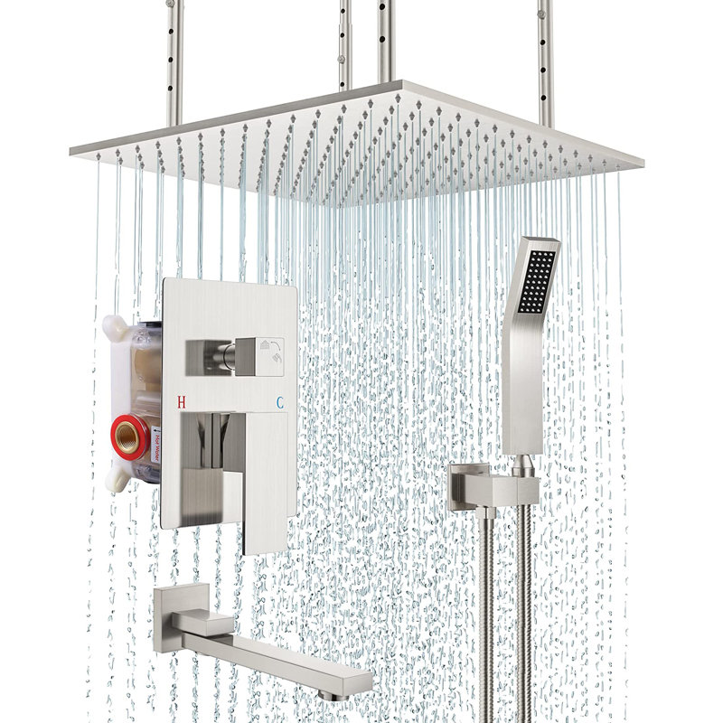 Robinet de baignoire et de douche avec valve brute, Chrome