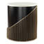 Table de bout cylindrique 22 po en fer et bois marbré blanc et noir