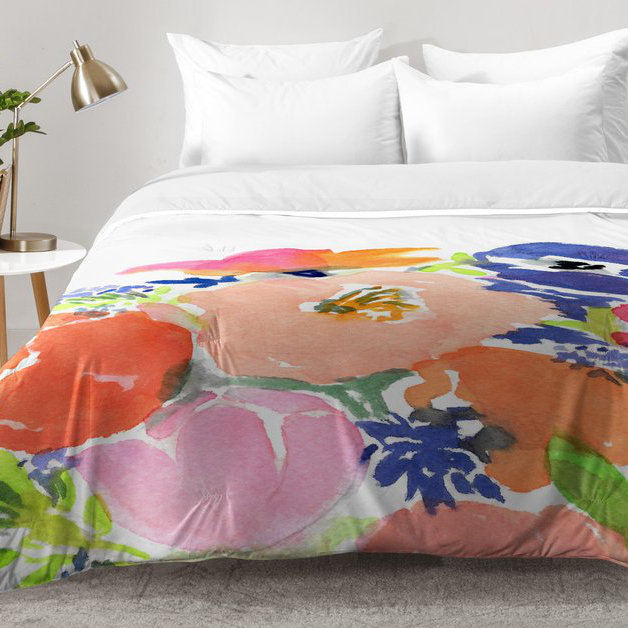 Ensemble d'édredon Floral Frenzy, Édredon pour lit simple TG + 1 taie décorative