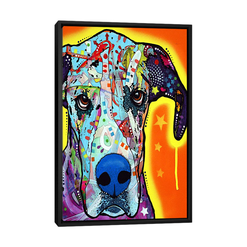 « great », impression sur toile tendue, H 26 po x l 18 po x P 1,5 po, Cadre noir