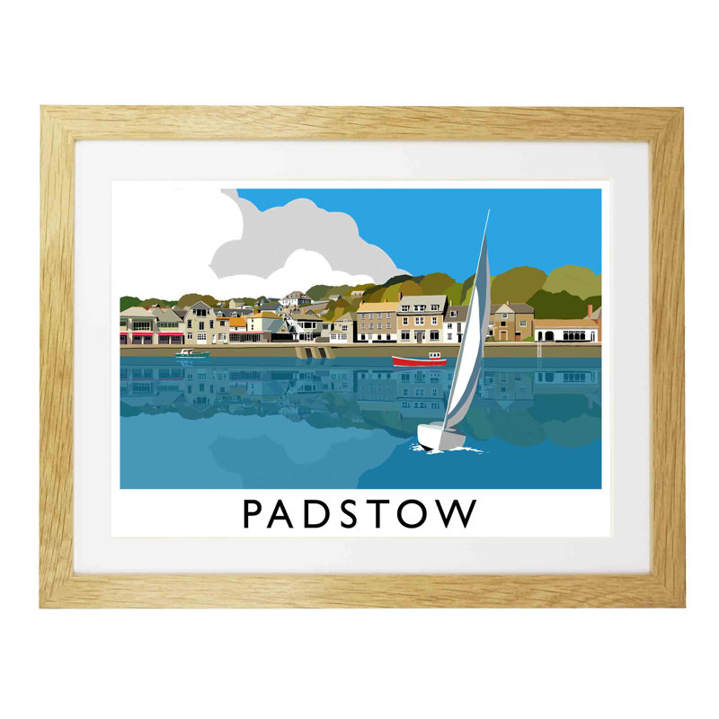 Padstow 1 Piece Wall Art, 33.5 cm H x 43.5 cm W x 2.2 cm D, Oak Wood Frame