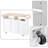 Expandable Drop Leaf Kitchen Island with Built-in Power Outlet, Rolling Storage Cart with Drawers, Adjustable Shelves & Towel Rack-1471653126