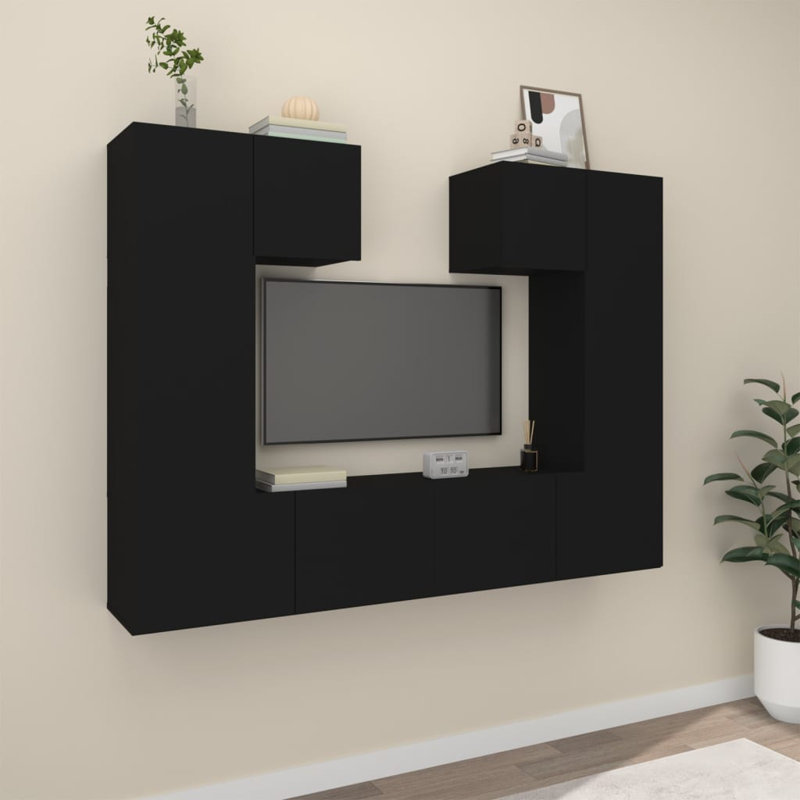 Eaubonne Unfinished Floating for TVs up to 60", Grey, 4 cabinet, 80cm W x 30cm D x 30cm H