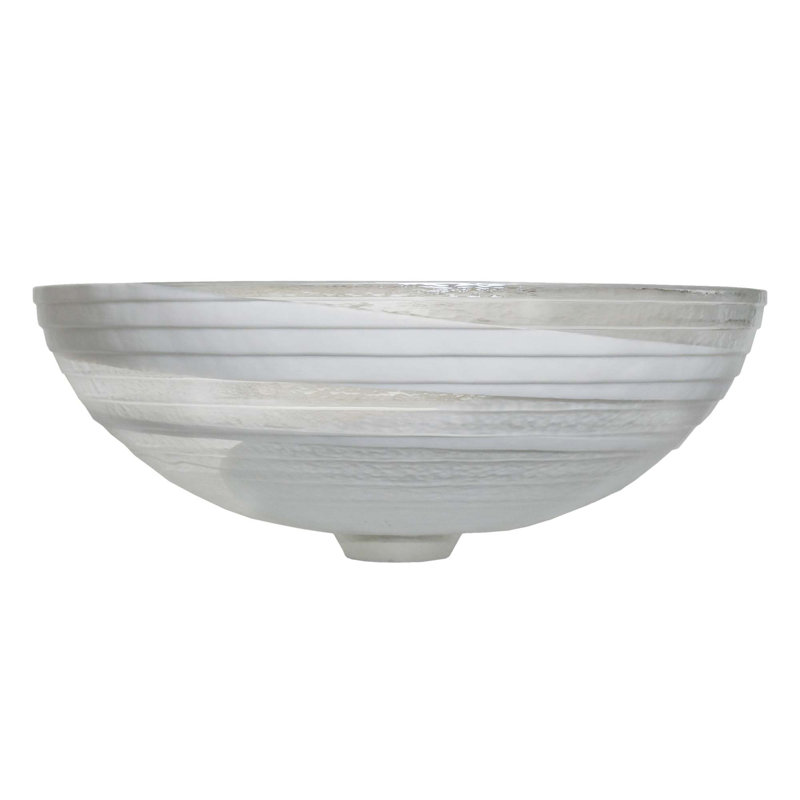 Murano Glass Handmade & Small Batch Crafted Circular Vessel Bathroom Sink, Seaspray
