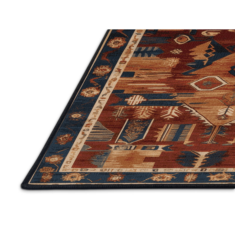Tapis brun turc lavable à la machine, Rectangulaire 2 pi x 3 pi