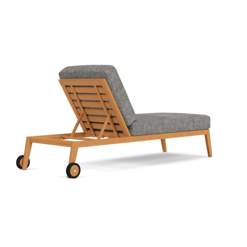 Alpine Outdoor Teak Chaise Lounge, Black Sand