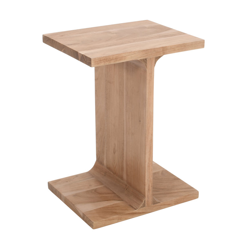 Table d'appoint moderne en bois massif Gundars, Marron clair