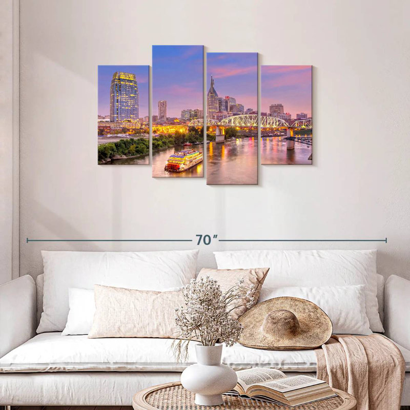 Sirci, Nashville, coucher de soleil mauve, ciel, H 27 po x l 43 po