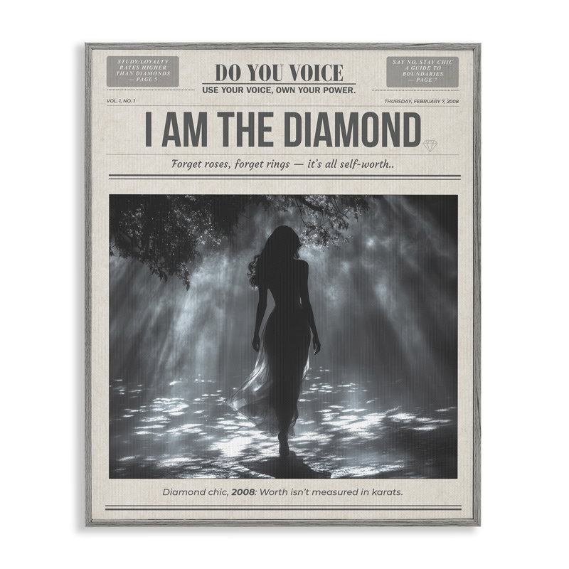 Giclée encadrée par le journal Diamond Chic, design par A Barefoot Stylist, H 20 po x l 16 po, Estampe numérique Farmhouse