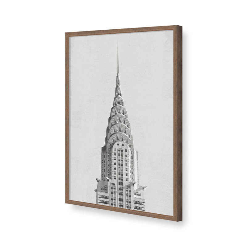 «Chrysler Building NYC», reproduction d'art, Brun, H 31,5 po x l 21,5 po, Papier avec cadre ouvert sans passe-partout