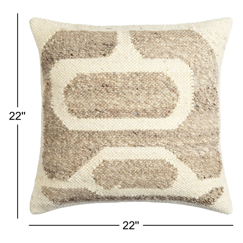 Dia Wool Blend Pillow Cover, 22" x 22", Pillow Cover Only - No Insert