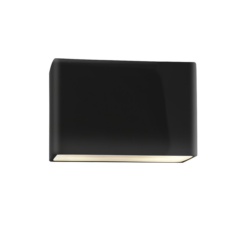 Applique murale encastrée 1 lumière à intensité variable Durso, Noir brillant / blanc mat, DEL, H 8 po x l 12 po x P 4 po