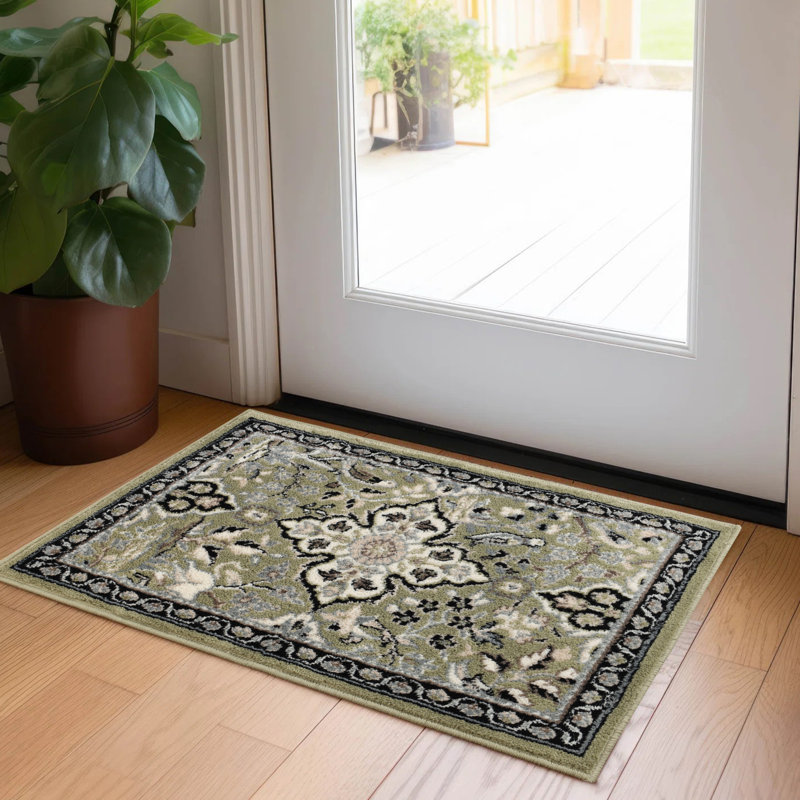 Tapis d'intérieur en polypropylène à motif de médaillons Centerburg, Rectangulaire 3 pi x 5 pi