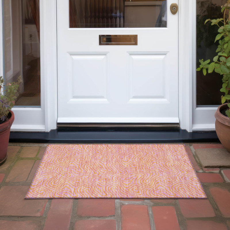  Tapis brun intérieur / extérieur lavable à la machine Chayden ACN1031, Rectangle 1 pi 8 po x 2 pi 6 po