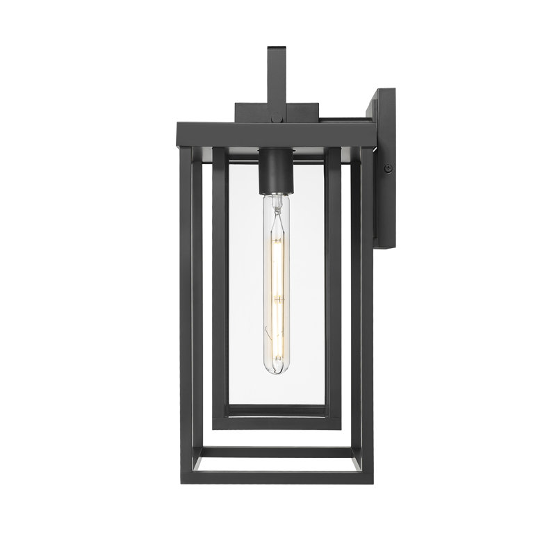 McDonough 18" High 1-Light Outdoor Wall Lantern - Powder Coated Black