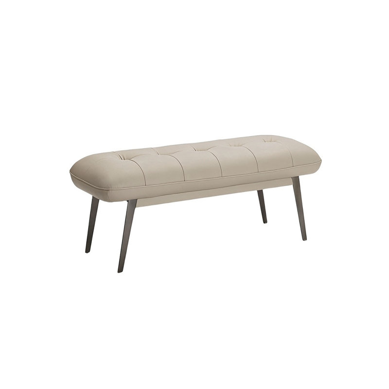 Banc rembourré en cuir véritable Karsch, H 16,53 po x l 47,24 po x P 19,68 po