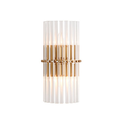 Casandra 2-Light Solid Crystal Glass Bars Mini Wall Sconce