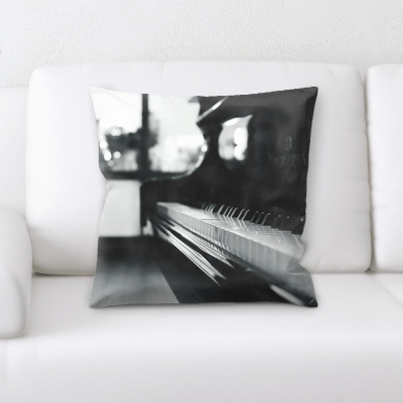 Piano Microsuede Reversible Throw Pillow