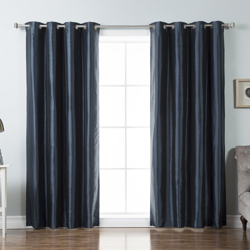 Cambree Solid Blackout Thermal Grommet Curtain Panels, Navy