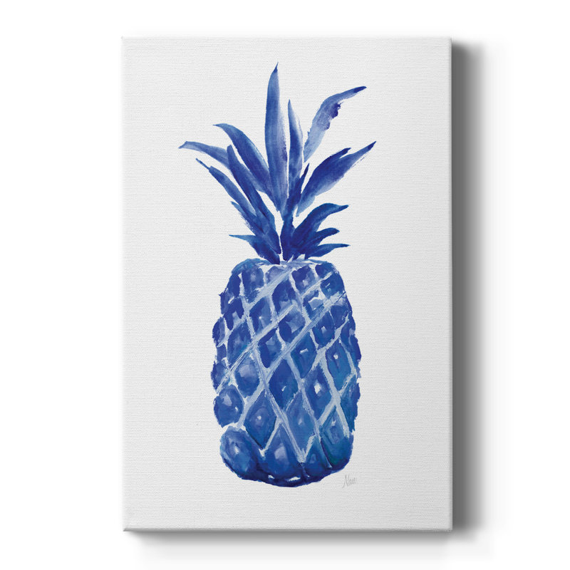 Ananas indigo - Cavas enveloppés de galerie, H 18 po x l 12 po