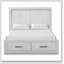 Transitional 1Pc Eastern Bed LED HB Storage Footboard Light Grey Bedroom Furniture Wooden-1812060441