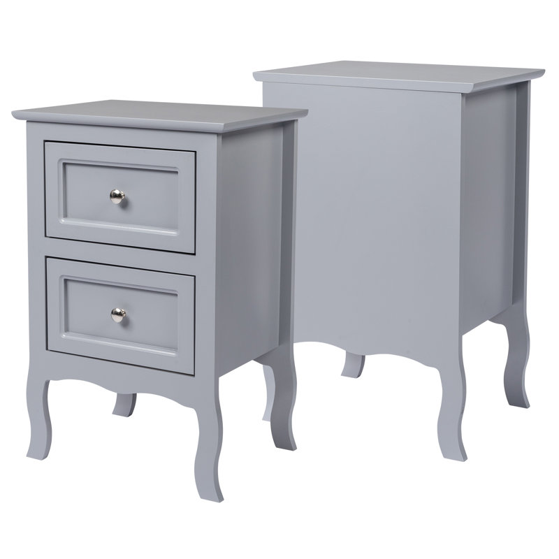 Armoire de rangement à 2 tiroirs Authement , Gris, Ensemble de 2