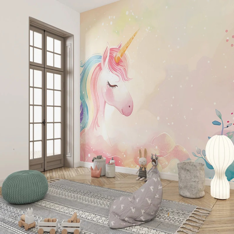 Magical Unicorn Dreamscape Mural, 117.96" L x 236" W