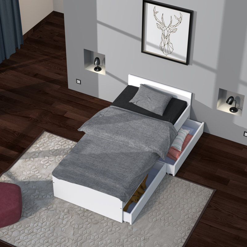 Giacobba Storage Bed, White, Single (3')
