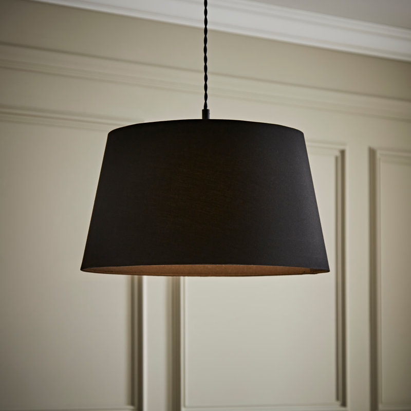 Syaira Cotton Cone Lamp Shade ( Slip-On ), 26cm H x 46cm W x 46cm D, Black