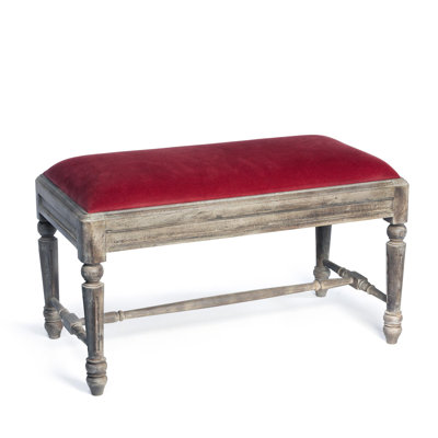 Banc rembourré en velours de coton Park Hill Collection Manor