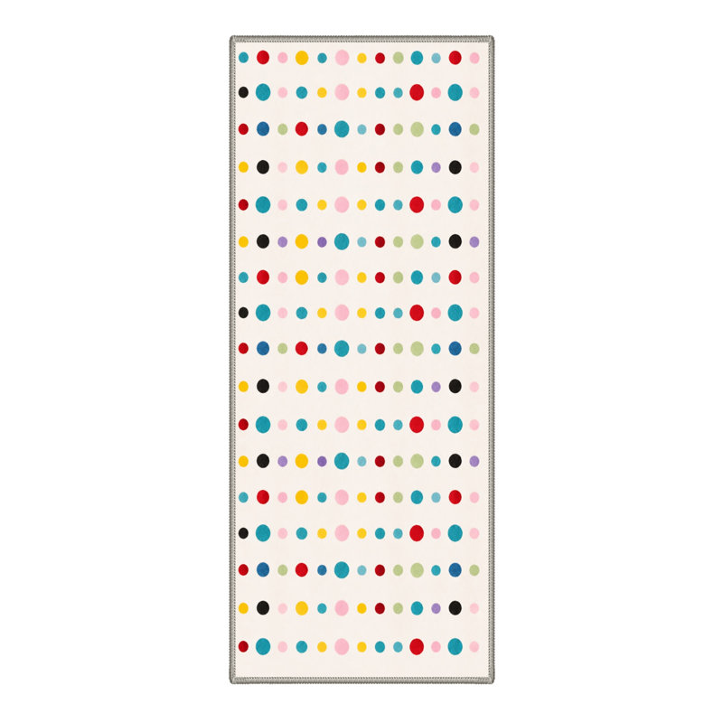 Tapis de couloir blanc / bleu lavable à la machine avec envers antidérapant, Tapis de couloir 2 pi x 6 pi