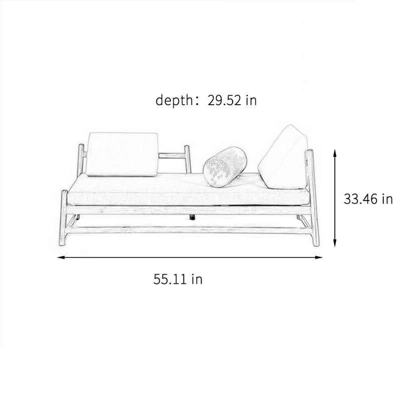 Chaise longue paresseuse simple en bois massif et élégante, Orienté à droite, Gris chaleureux