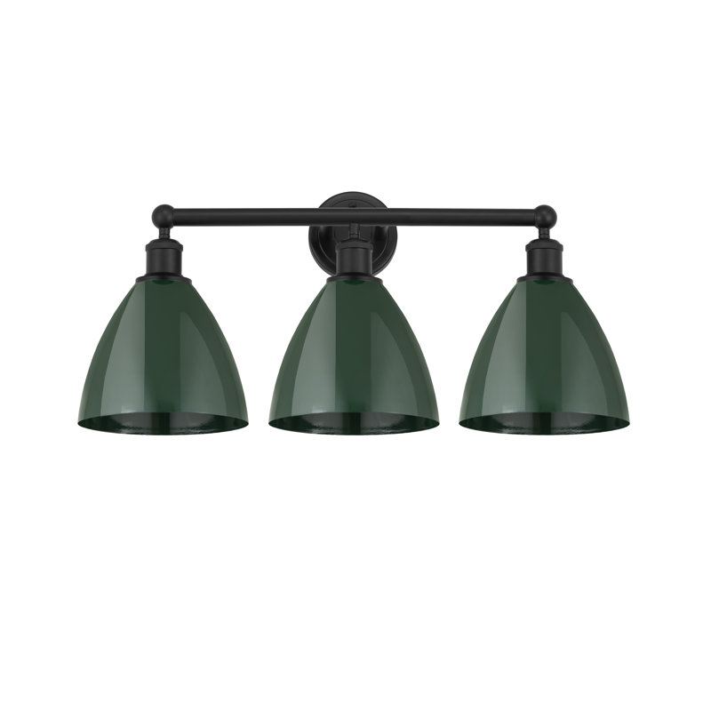 Anglie 3 - Light Dimmable Vanity Light, Matte Black, Green