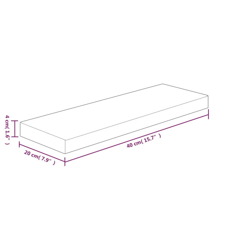 Kazuye Oak Solid Wood Floating Shelf, 4cm H x 40cm W x 20cm D