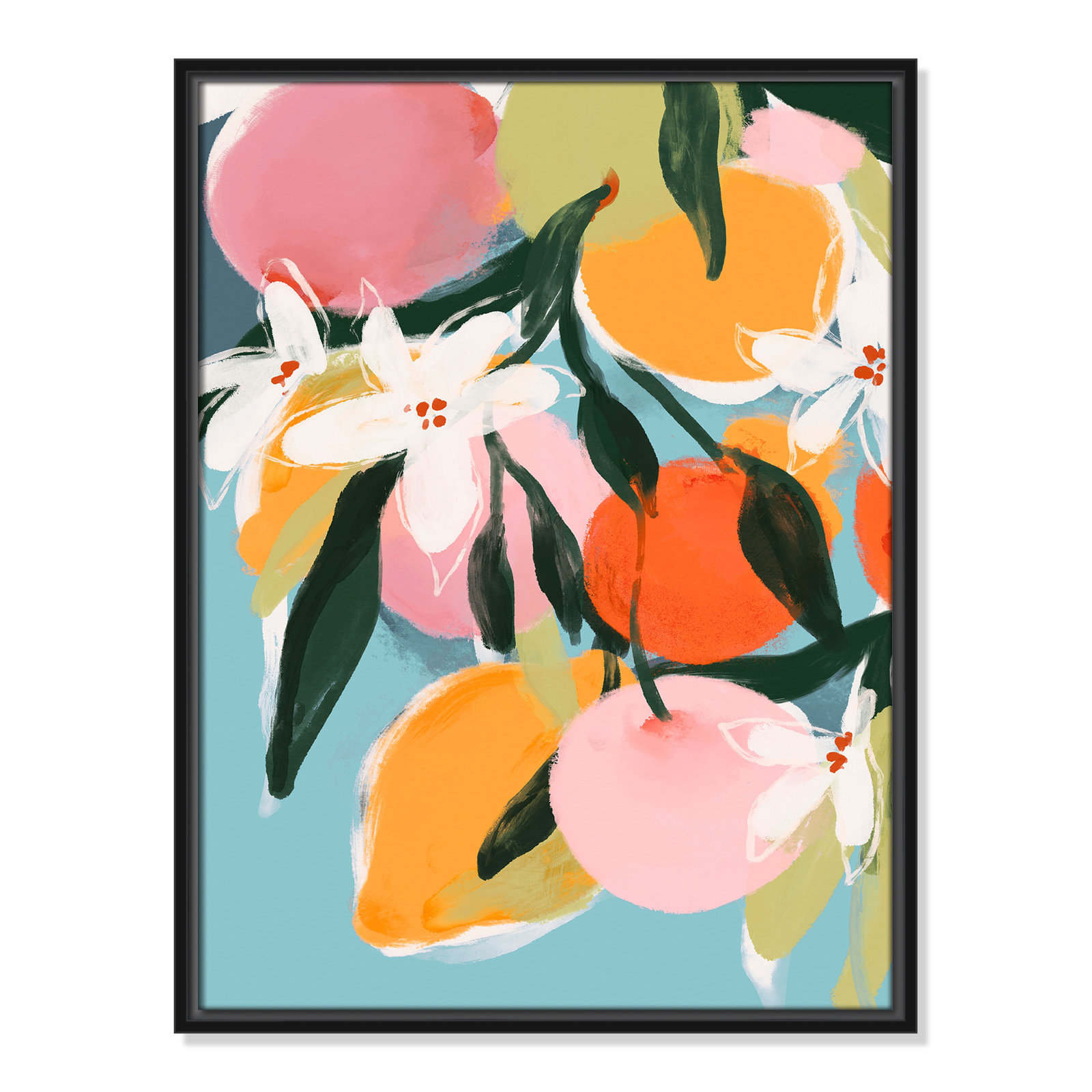 Fruity Summer I Print by Treechild, Black Floater, 25.5" H x 19.5" W