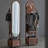 64.96"Household solid wood movable floor-standing dressing mirror